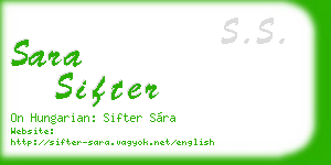sara sifter business card